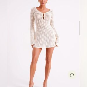 *NWT* MESHKI Kayleigh White Crochet Knit Dress Swim Coverup (XS) - New with tags